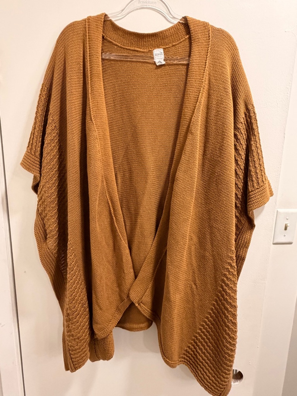 zestt Open-Front Knit Cardigan in Camel Brown